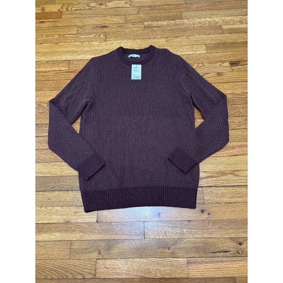 Sonoma Mens Crewneck Sweater Size Medium Burgundy Cotton Acrylic Knit NWT $35 - Picture 1 of 7